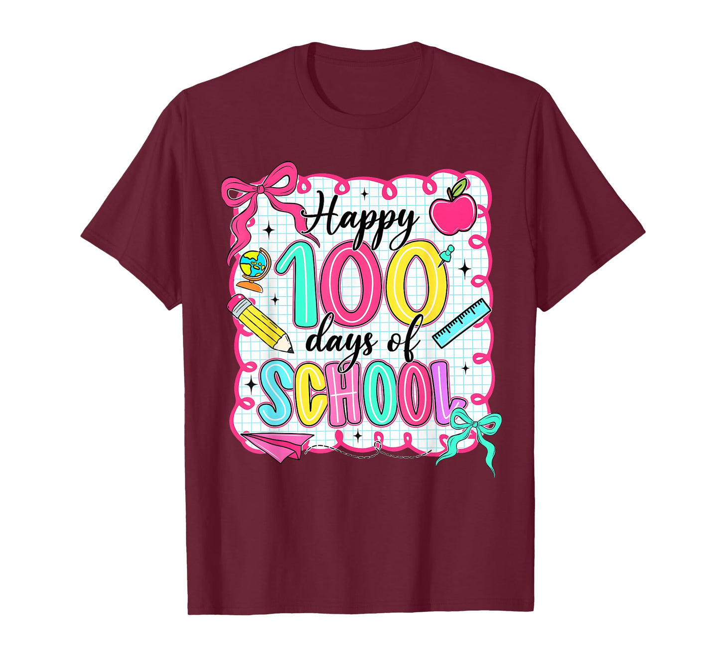 Happy 100 Days of School Cute School Teacher Kids T-Shirt