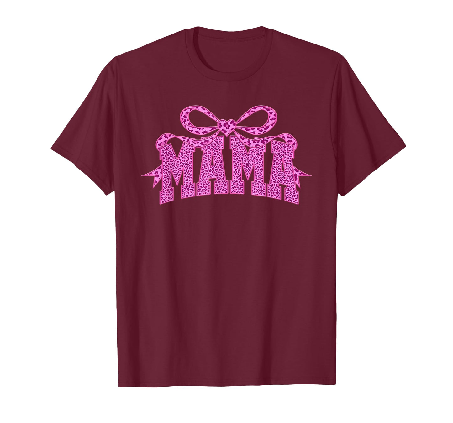 Mama Leopard Coquette Bow Pink Mother's Day Women Mom T-Shirt