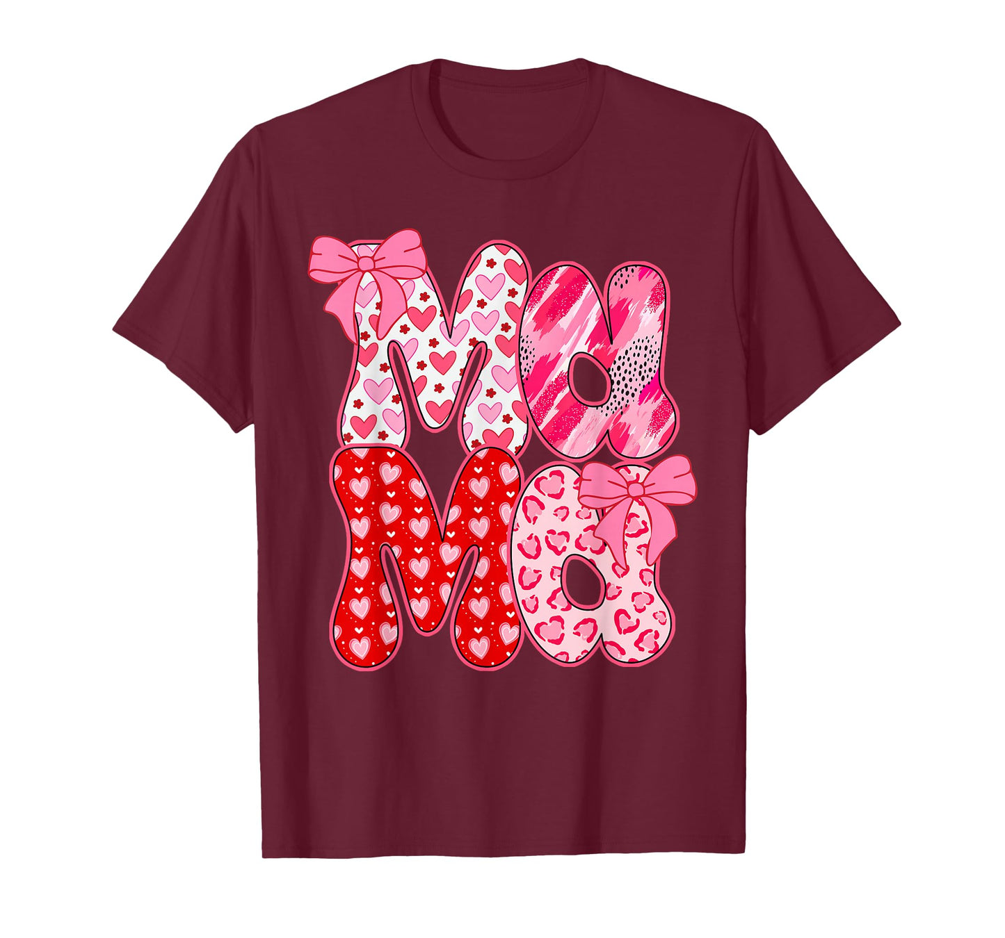 Mama Coquette Bow Leopard Mama Valentine Day Mother's Day T-Shirt