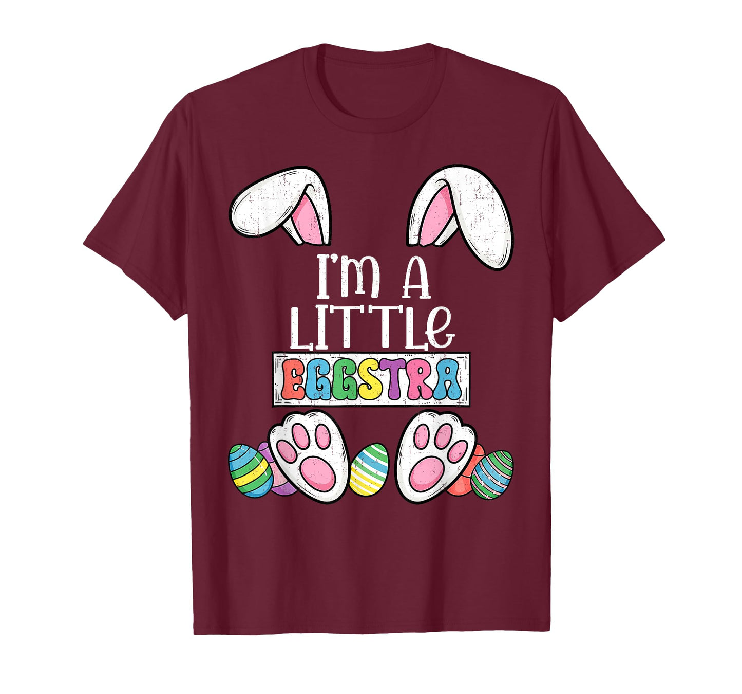 Girls Easter I’m Little Eggstra Retro Easter Day Kids Girls T-Shirt