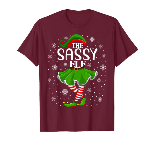 The Sassy Elf Christmas Family Mom Women Girls Xmas Party T-Shirt