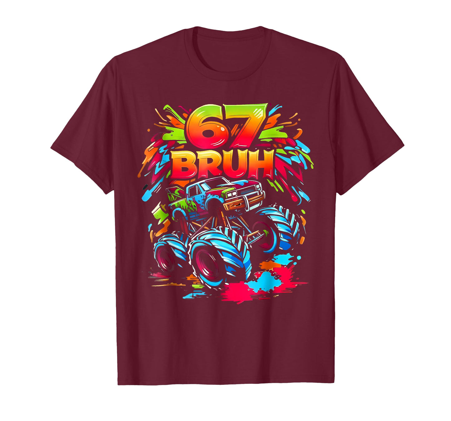 Retro 67 Bruh Monster Truck Birthday Boy Gift for Boys Kids T-Shirt