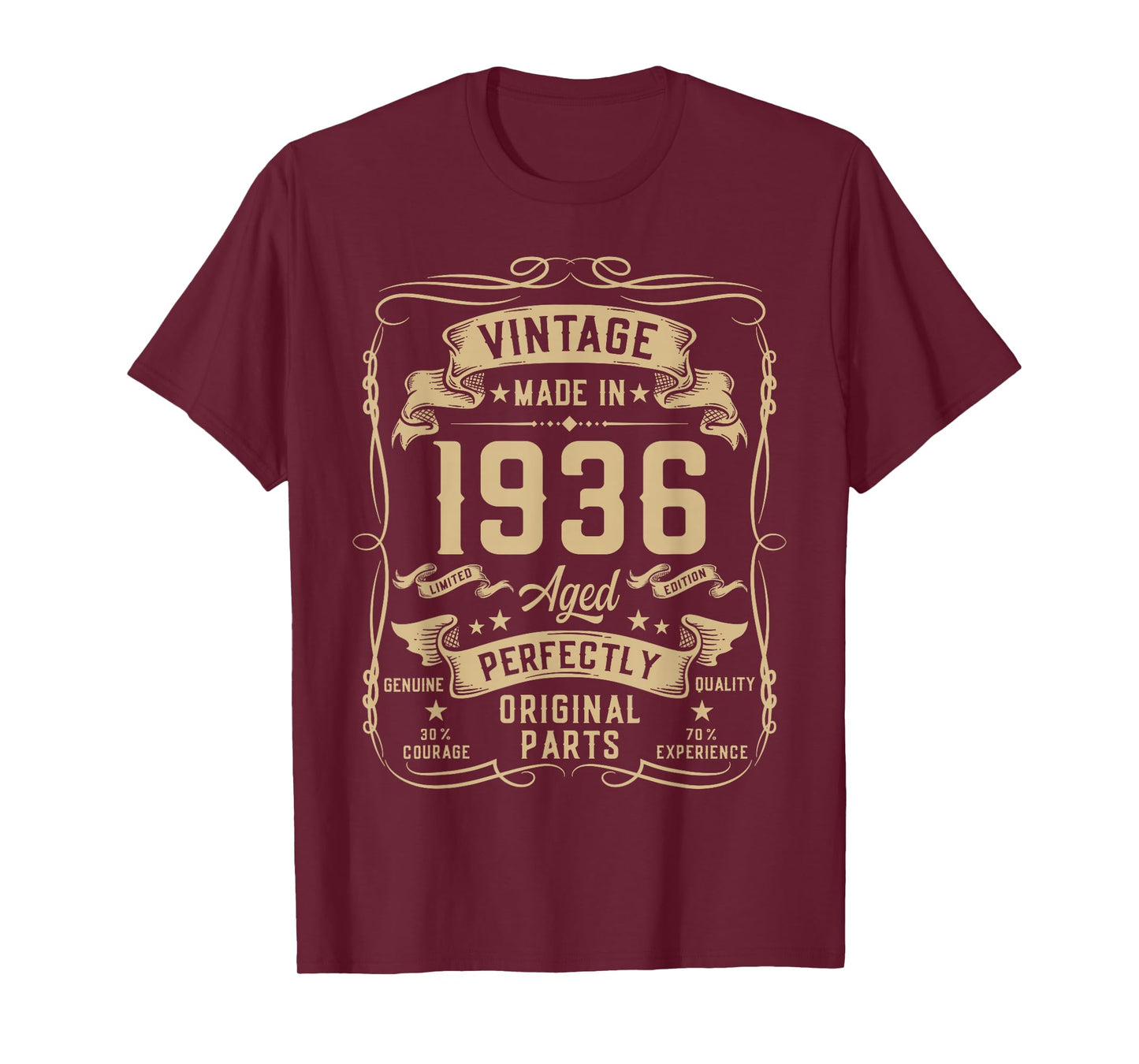 Vintage 1936 90yr 90th Birthday Gifts for Men 90 Years Old T-Shirt