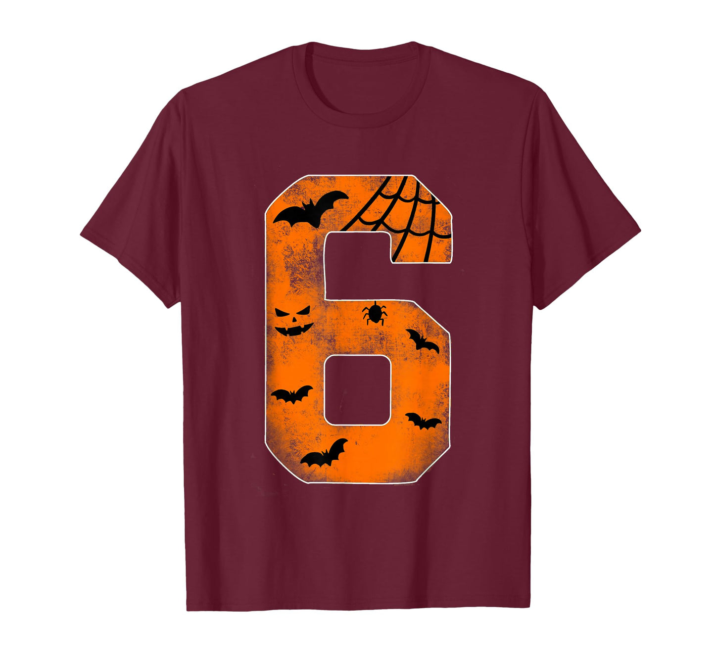 Number 6 6th Birthday Boy Six Halloween Happy Birthday T-Shirt