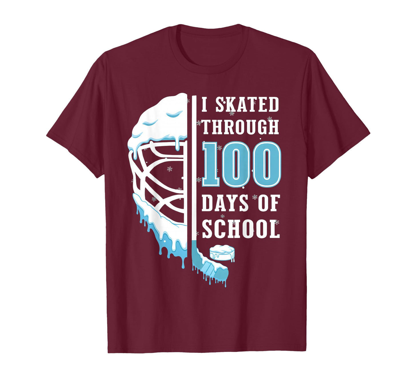 I Skated Through 100 Days of School Ice Hockey Boy 100th Day T-Shirt