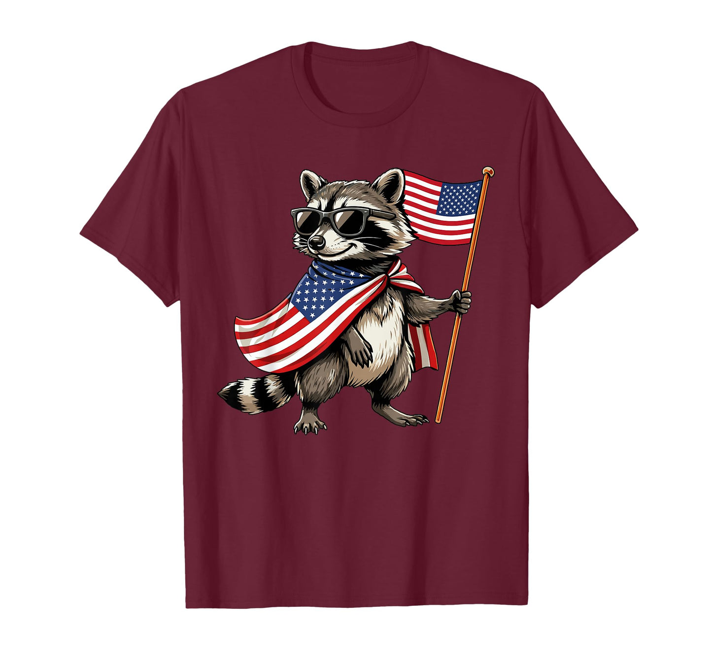 USA American Raccoon Men Women Kids Patriotic 4th of July T-Shirt