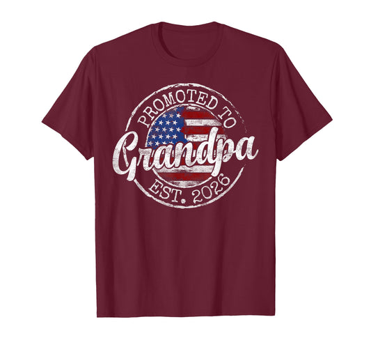 Promoted to Grandpa Est 2026 First Time Grandfather to Be T-Shirt