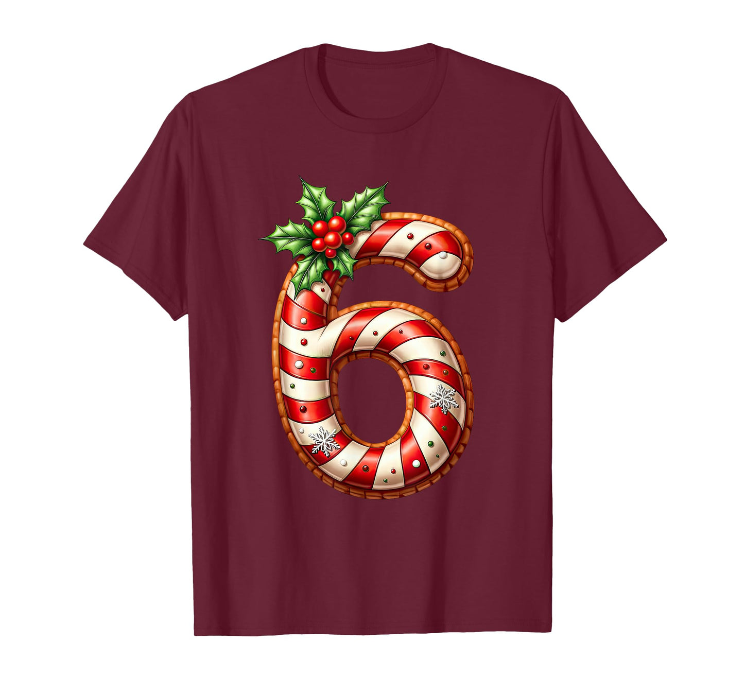 Christmas Six Seven 6 7 Meme Candy Cane Boys Girls Men Women T-Shirt