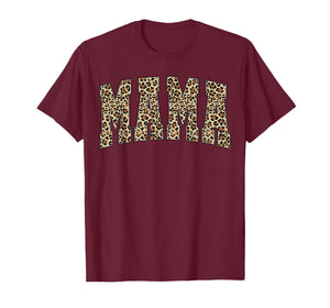 Retro Varsity Mama Mom Leopard Cheetah Mother's Day T-Shirt