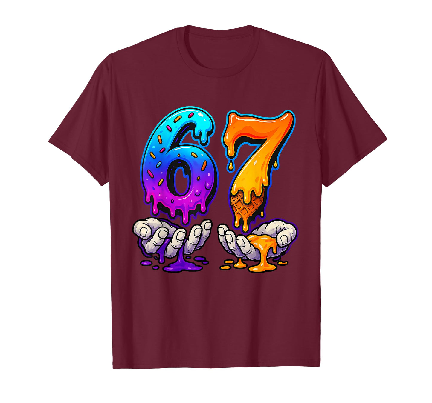 Ice Cream Drip 6 7 Number 67 Six Seven Meme Mens Boys Kids T-Shirt