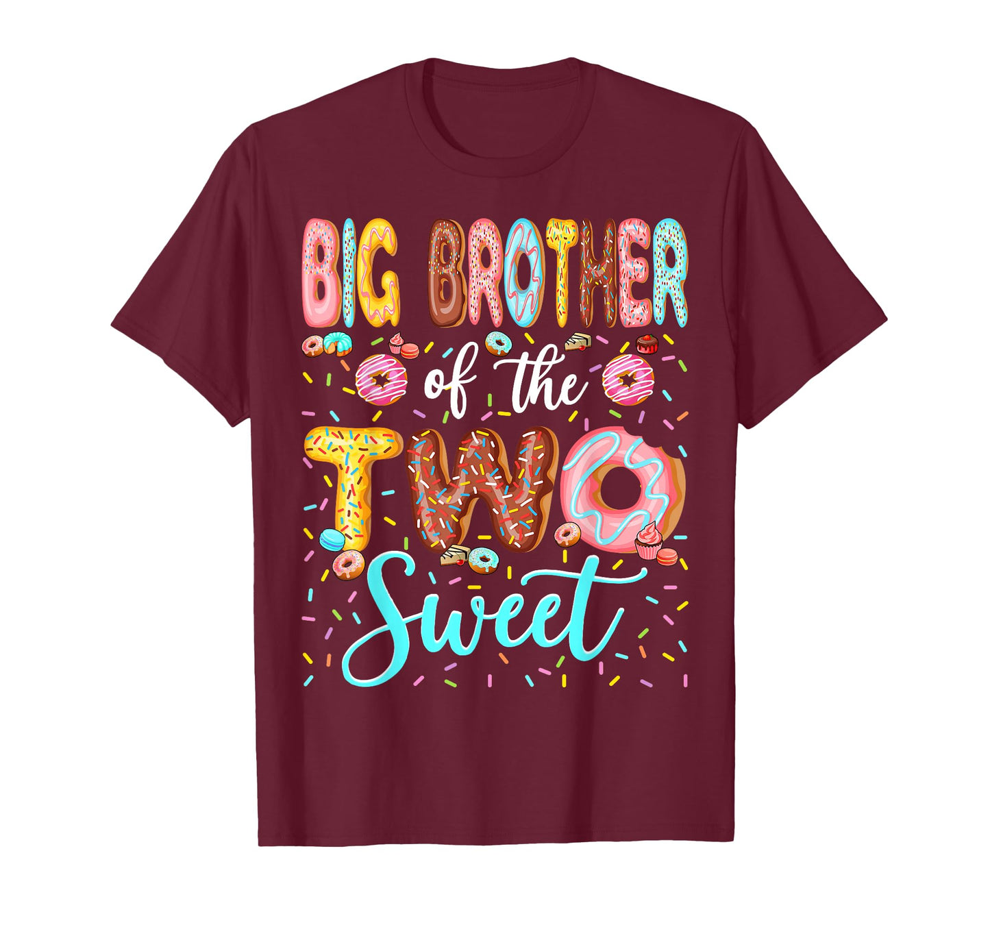 Big Brother of The Two Sweet 2nd Birthday Boy Donut Lover T-Shirt