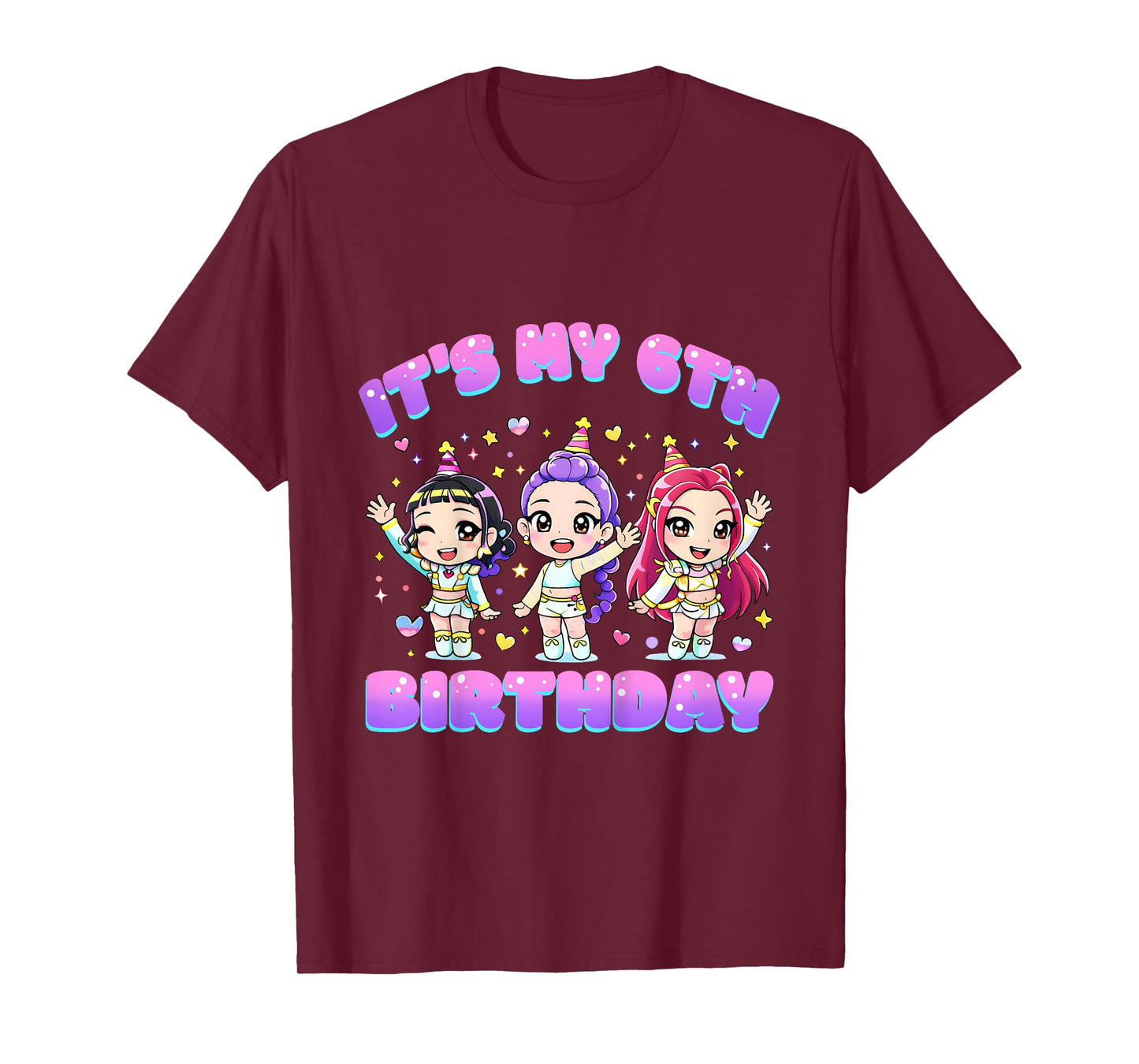6 Years Old Birthday K pop Kids 6th Birthday Girls K-pop T-Shirt