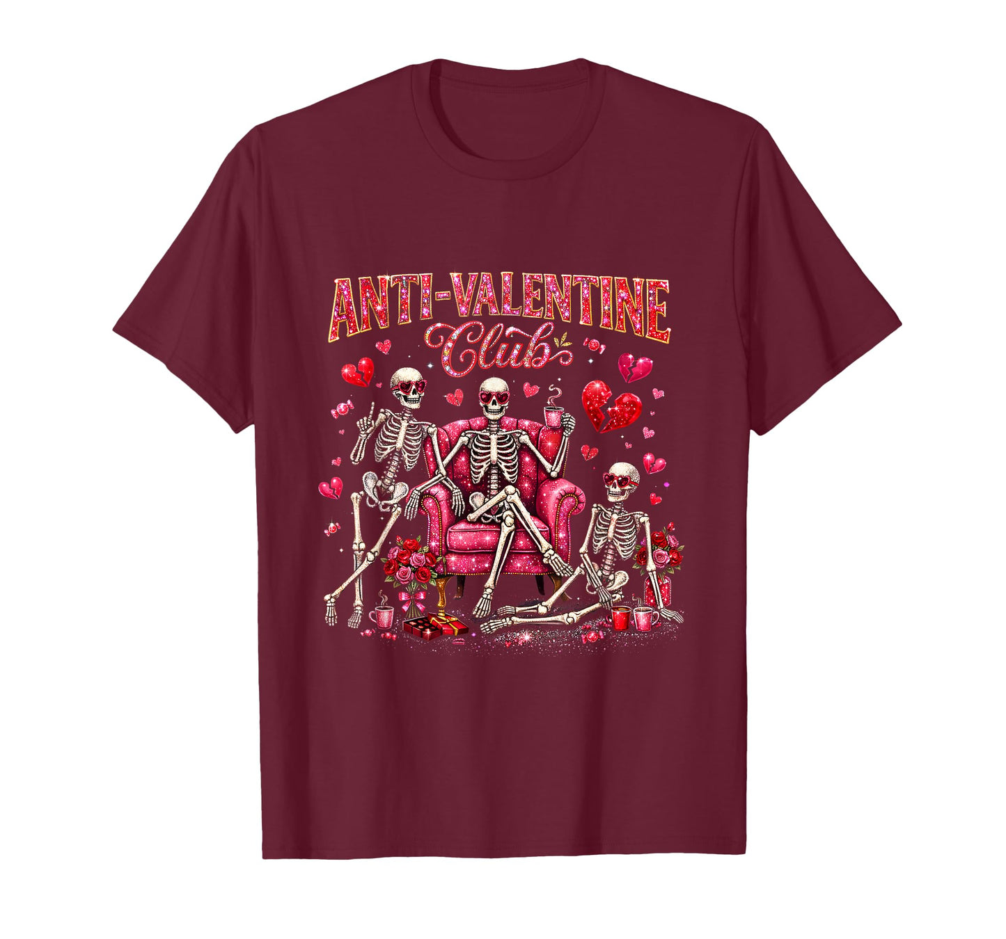 Funny Valentine's Day Friends Gift Anti Valentine Club T-Shirt