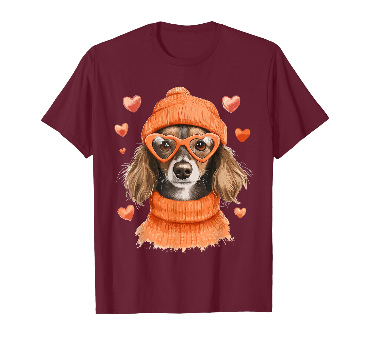 Sausage Dog Heart Doxie Girl Valentine's Day Women Dachshund T-Shirt