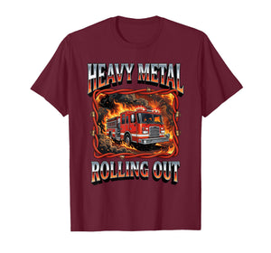 Fire Engine Rolling Out to Emergency Rescue Firefighter T-Shirt