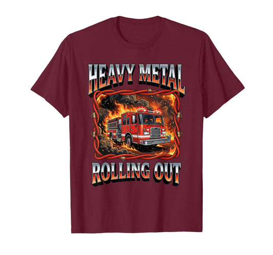 Fire Engine Rolling Out to Emergency Rescue Firefighter T-Shirt