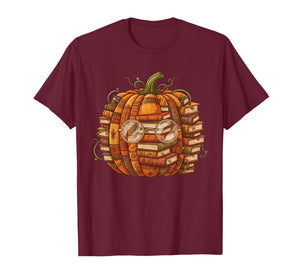 Smart Book Pumpkin Retro Fall Teacher Reading Halloween T-Shirt