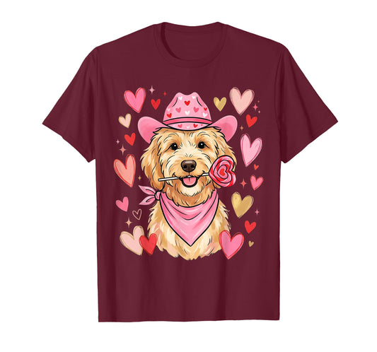 Heart Golden Doodle Love Dog Valentine Goldendoodle T-Shirt