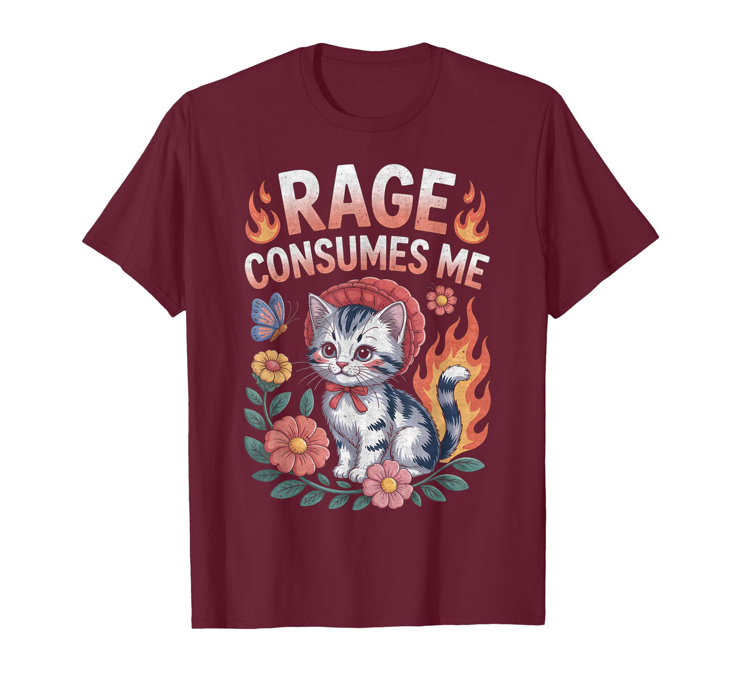 Rage Consumes Me Funny Cat Meme T-Shirt