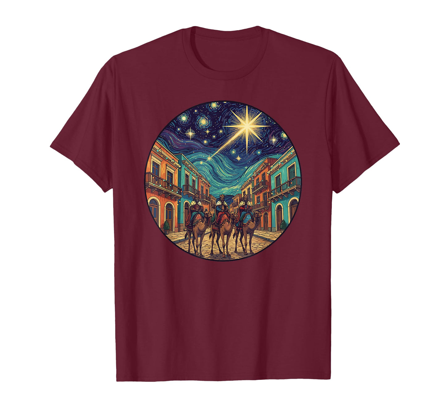 Three Kings Day San Juan Street Starry Night Style T-Shirt