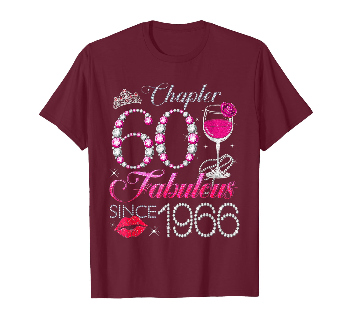 Chapter 60 Fabulous Since 1966 60th Birthday Queen Diamond T-Shirt