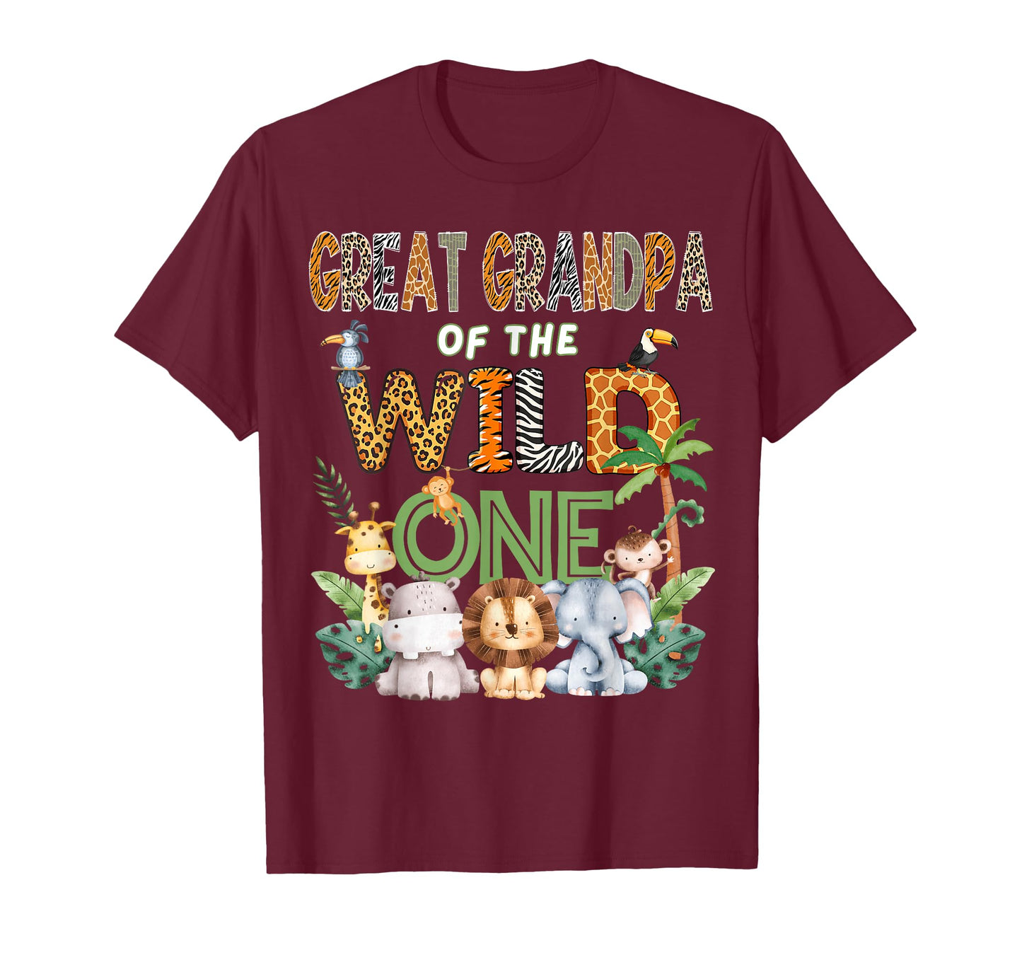 Great Grandpa of The Wild One Safari 1St Birthday Kids T-Shirt
