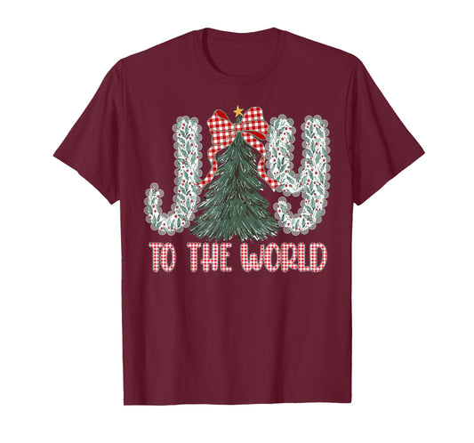 Joy to The World Jesus Christian Christmas Xmas Tree Holiday T-Shirt