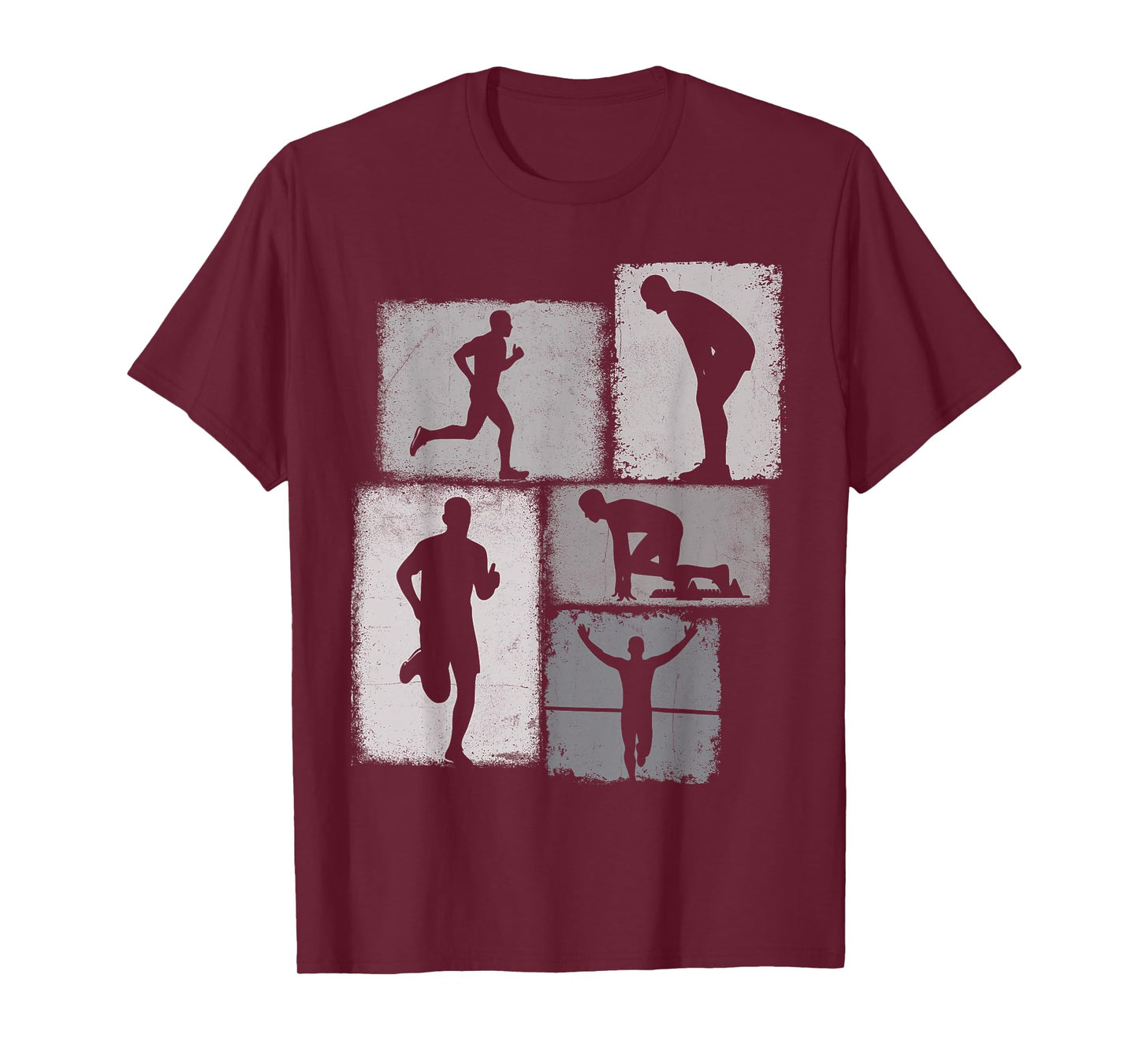 Running Collage Runner Men Coach Marathoner Run Dad T-Shirt