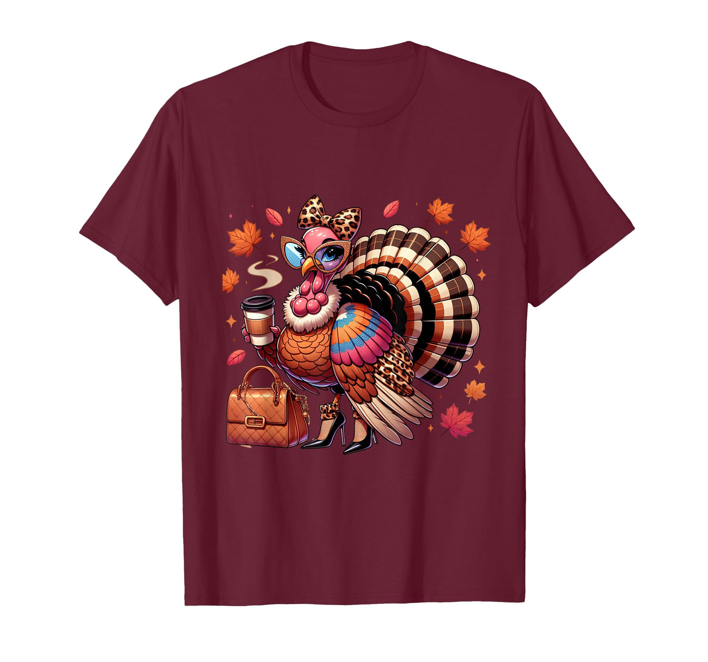 Turkey Coffee Lover,Funny Thanksgiving Fall Outfit Women T-Shirt