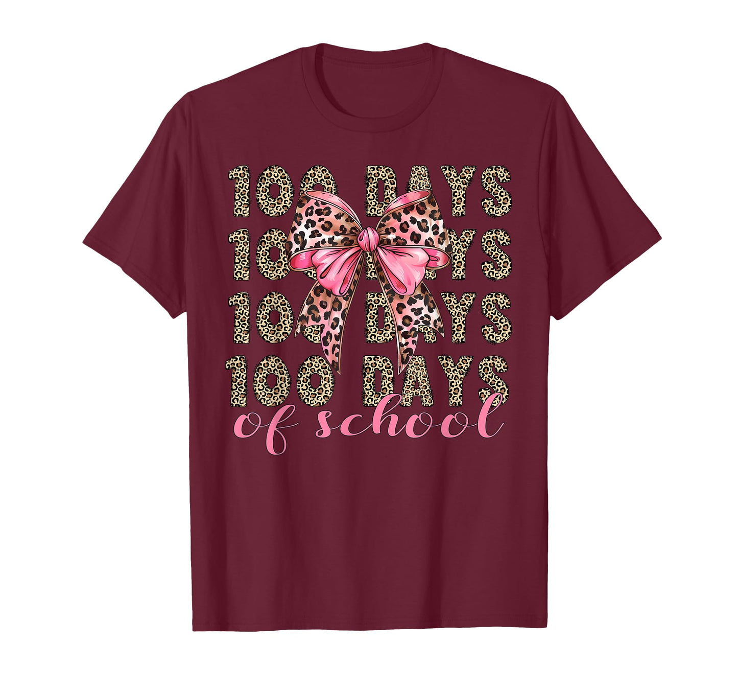 I Survived 100 Days of School 100th Day of School Leopard T-Shirt