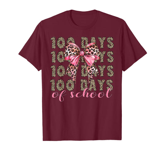 I Survived 100 Days of School 100th Day of School Leopard T-Shirt