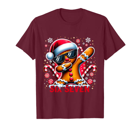 Six Seven Funny Gingerbread Christmas Design T-Shirt