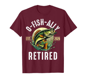 OFishAlley Retired Retirement 2026 Funny Fishing Men T-Shirt