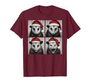 Funny Christmas Opossum Santa Photo Booth T-Shirt