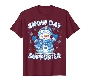 Snow Day Supporter Cute Snowman Snowflake Christmas Xmas Kid T-Shirt