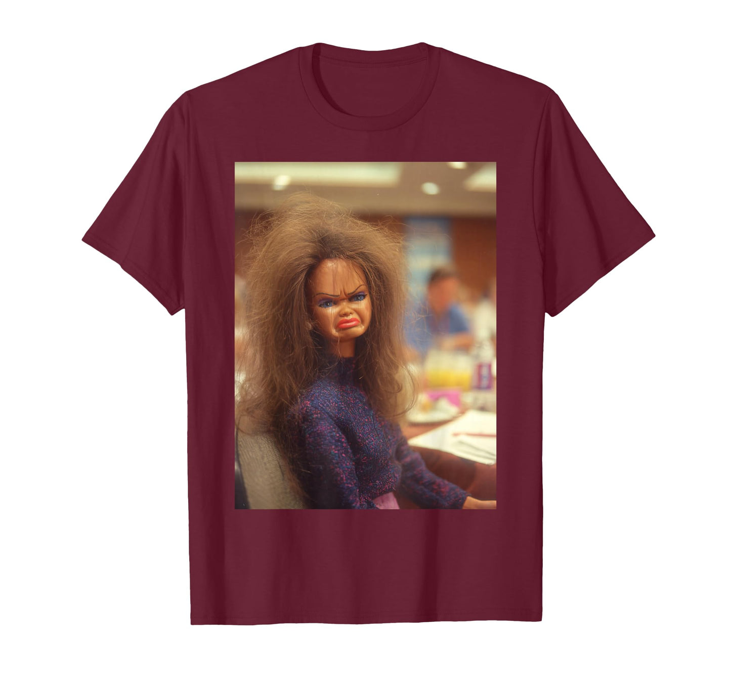 Funny Disgusting Doll face Meme Office Y2K Sarcastic Gift T-Shirt