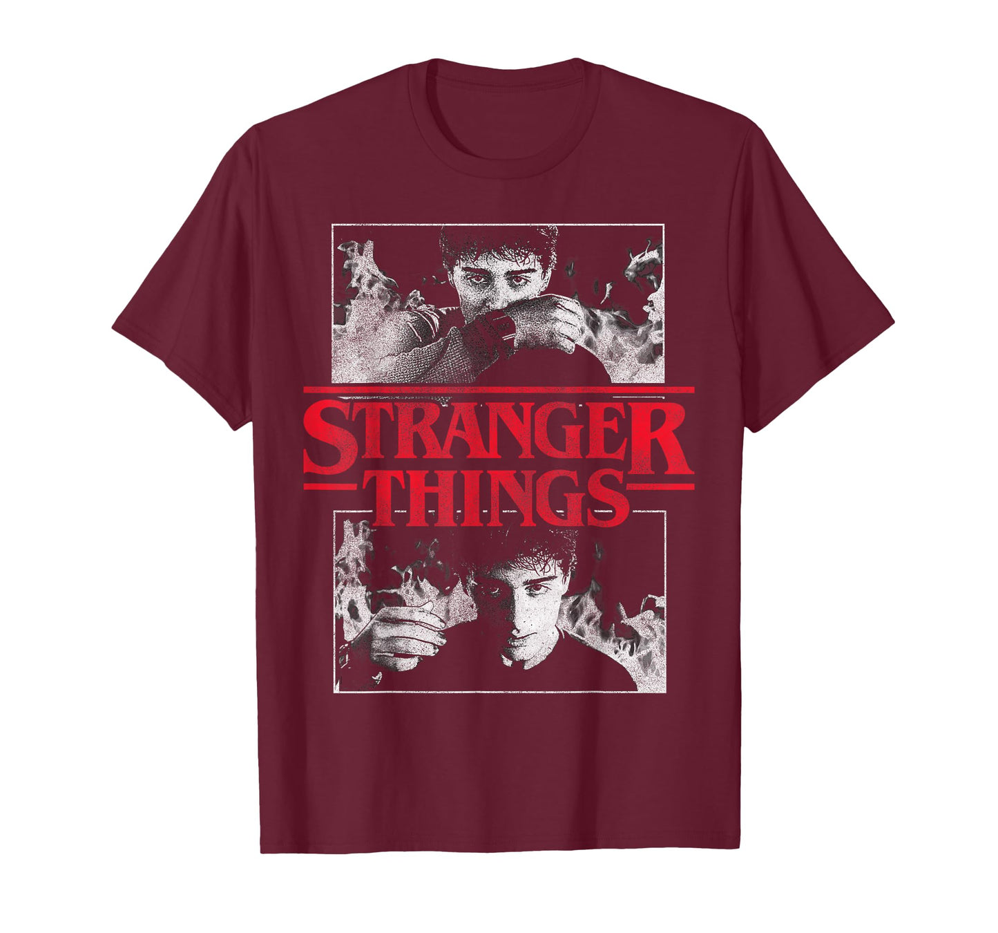 Stranger Things Will Byers Series Scenes in Black and White T-Shirt