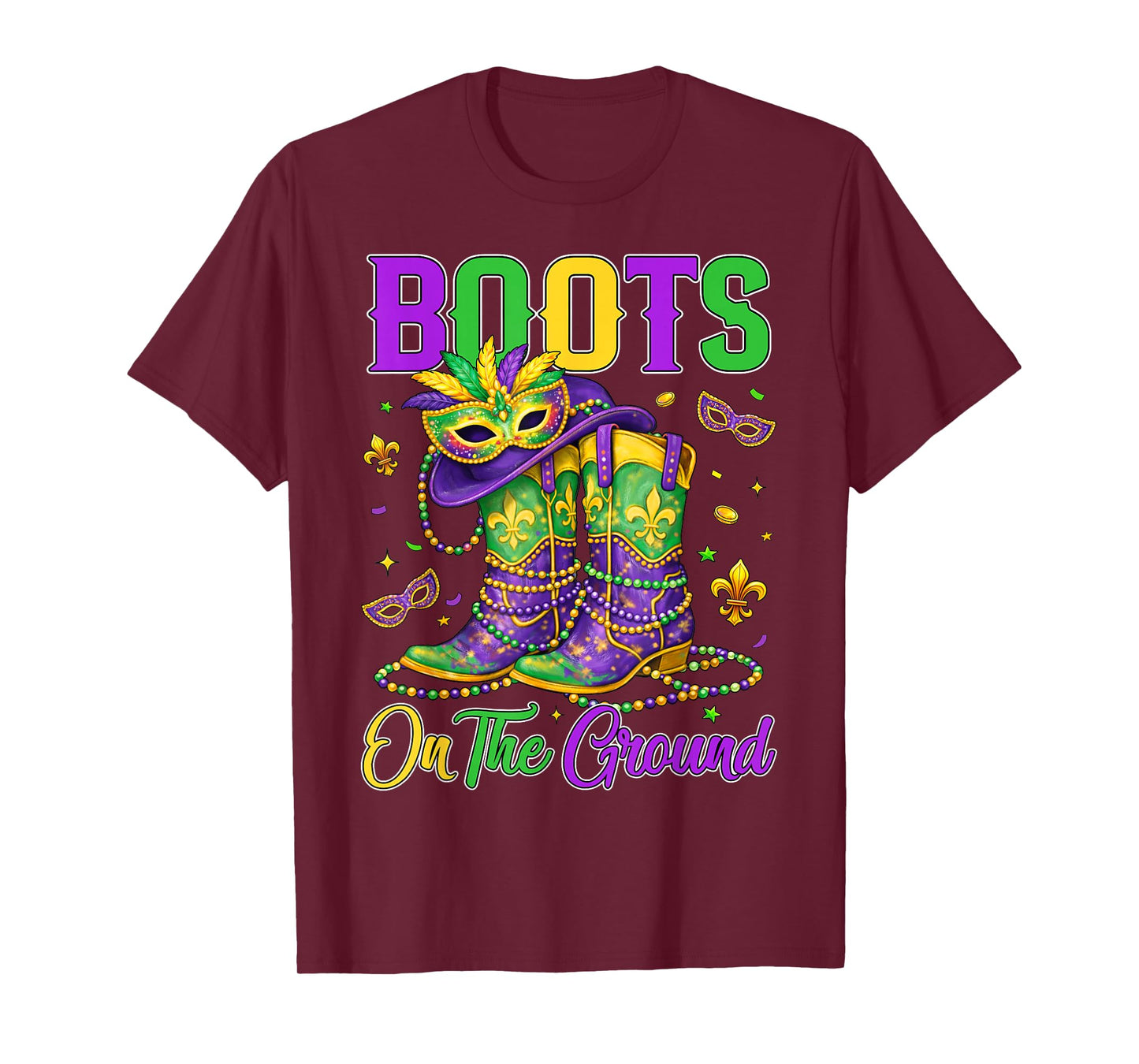 Mardi Gras Boots On The Ground Cowgirl Western Black History T-Shirt