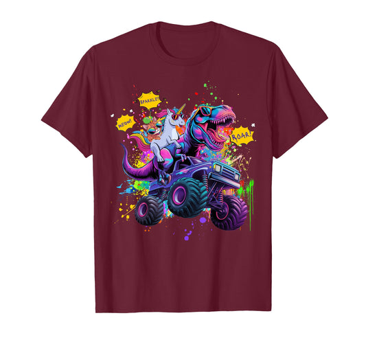 Cat Unicorn Riding Dinosaur T-Shirt