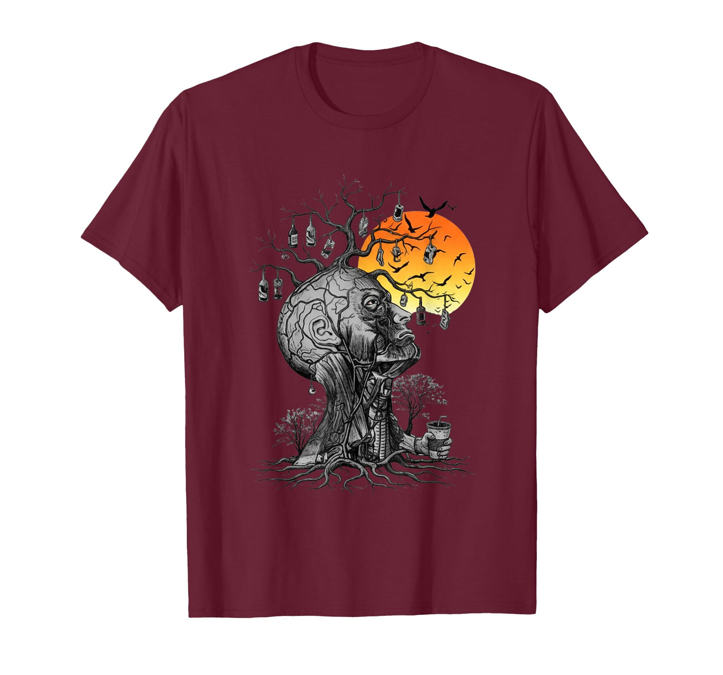 Hangover Human Tree Artwork for Party Lovers T-Shirt