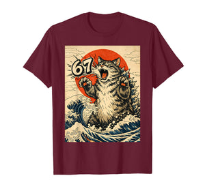 Catzilla Cat Japanese Art Funny Cat 6 7 Meme T-Shirt