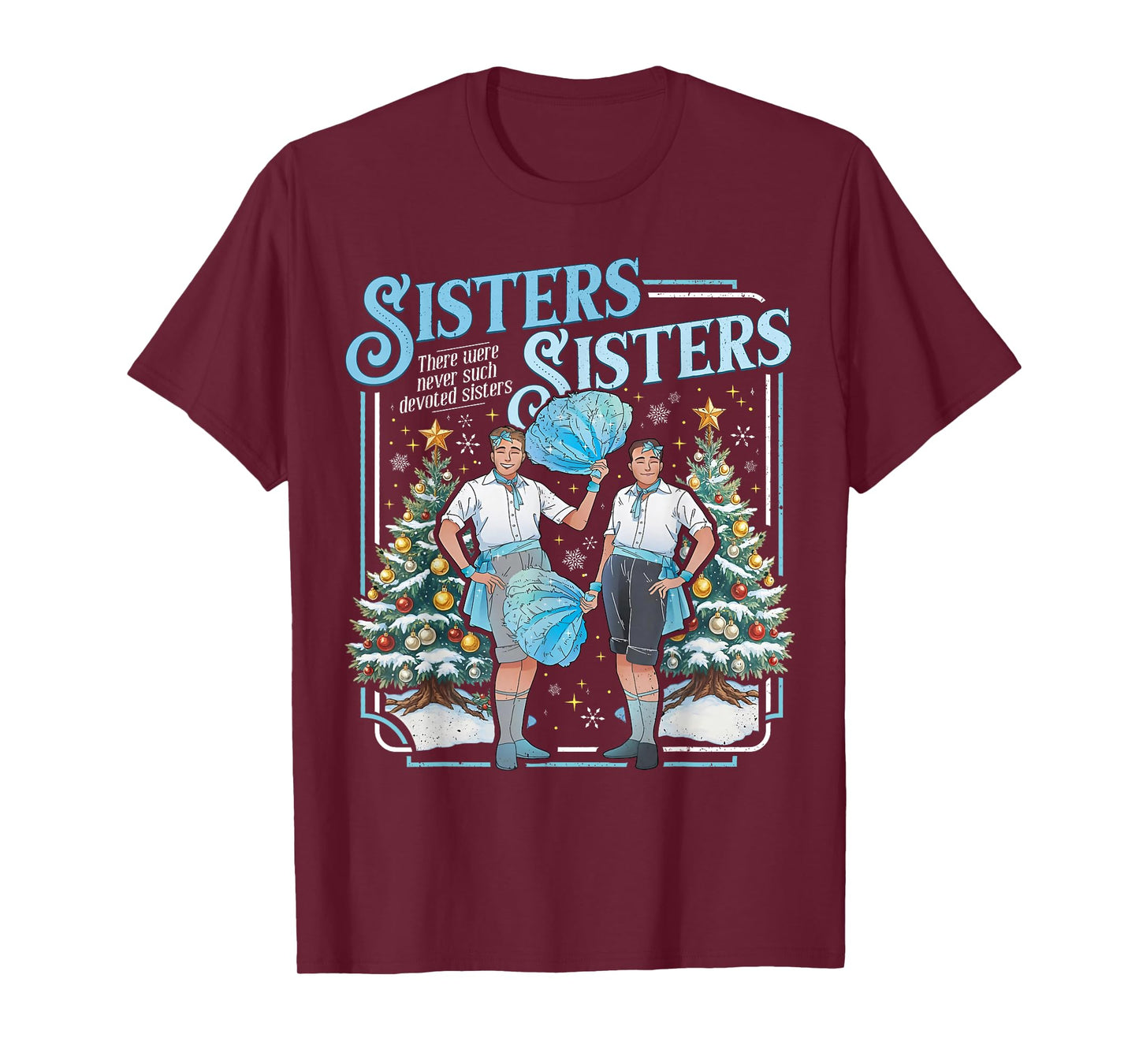 Devoted Sisters White Xmas Merry Christmas Snowflake Holiday T-Shirt