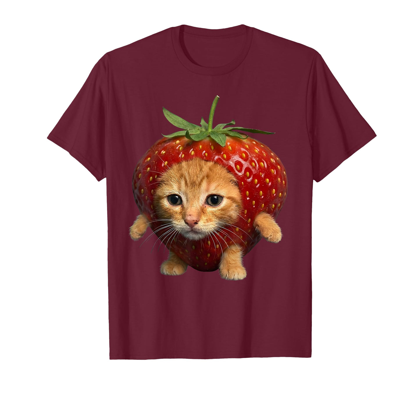 Cute Strawberry Cat Happy strawberrycat Meme Kitty Cat Lover T-Shirt