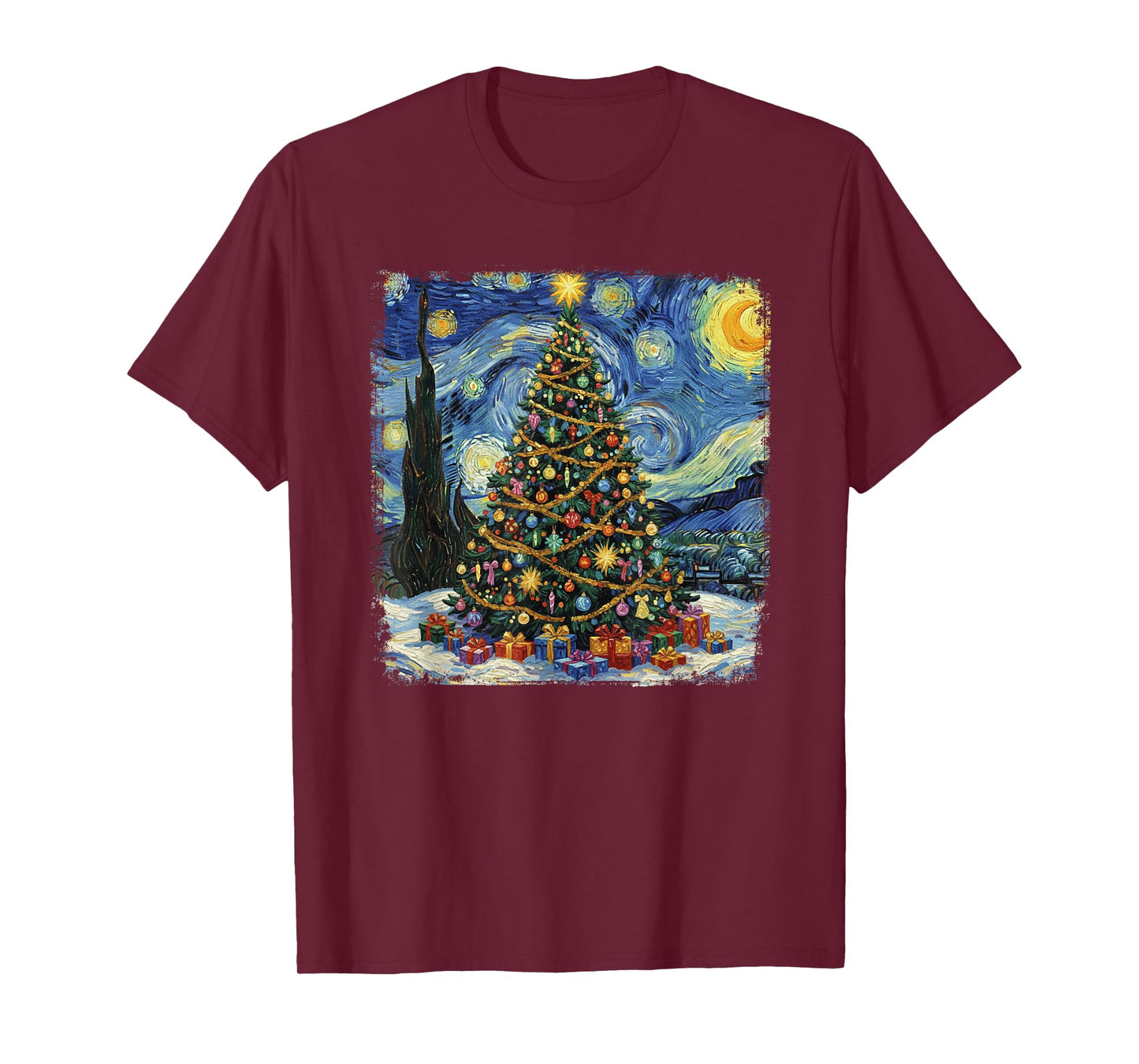 Christmas Tree Van Gogh Starry Night Christmas 2025 T-Shirt