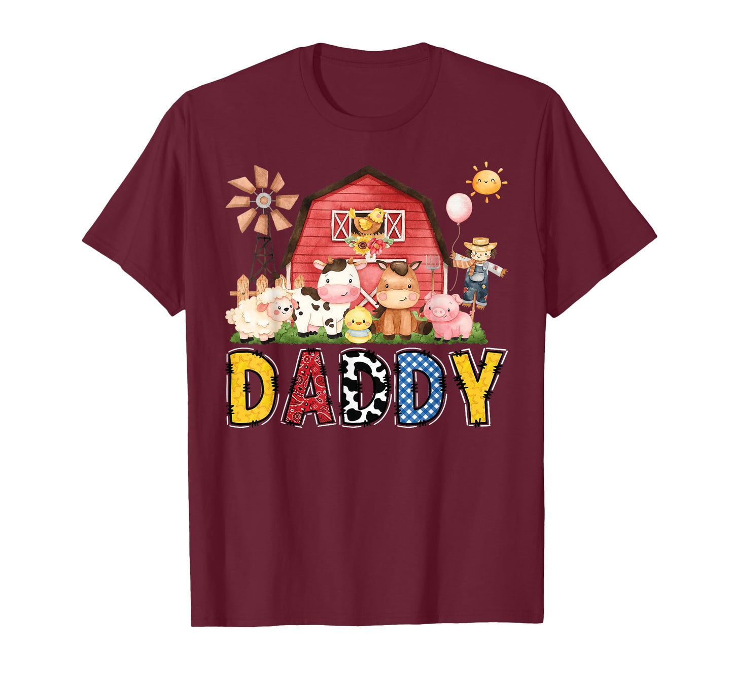 Daddy Farm Cow Birthday Boy Matching Family Party T-Shirt