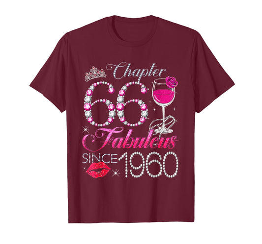 Chapter 66 Fabulous Since 1960 66th Birthday Queen Diamond T-Shirt