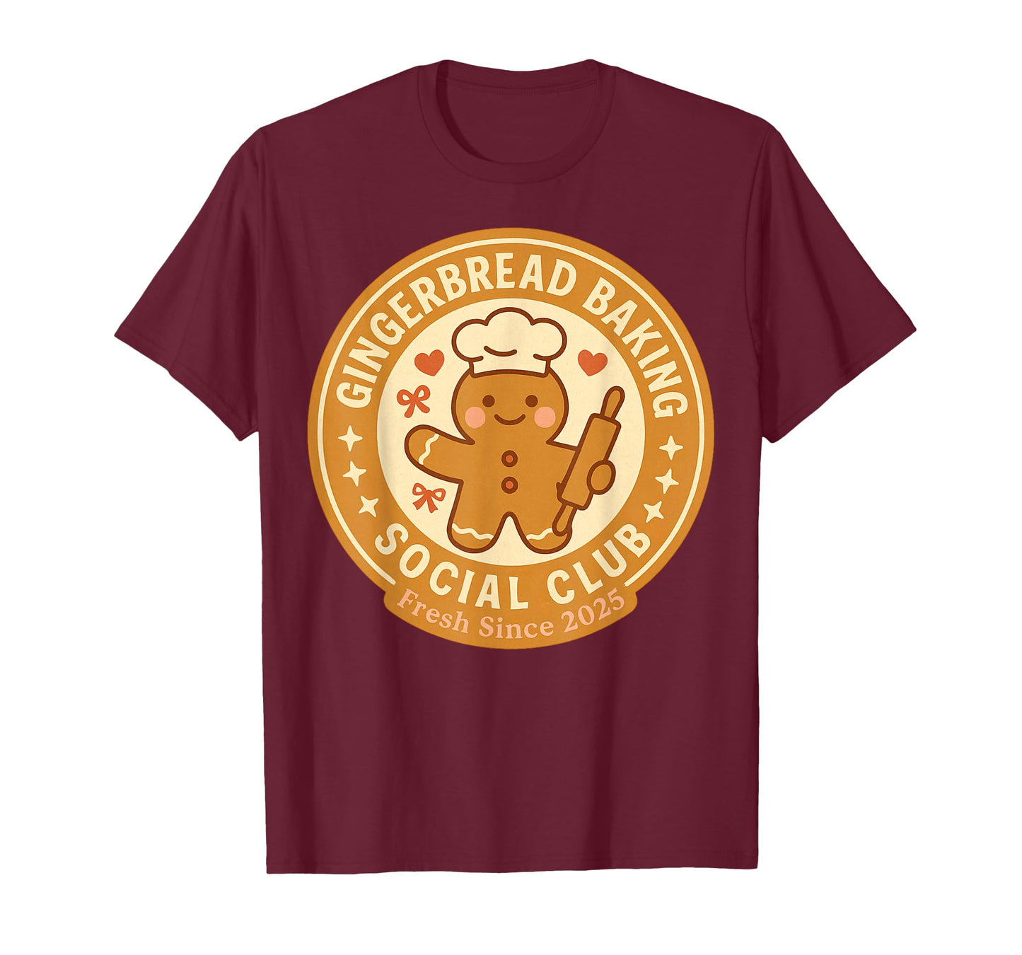 Gingerbread Baking Social Club Cookie Baker Funny Christmas T-Shirt