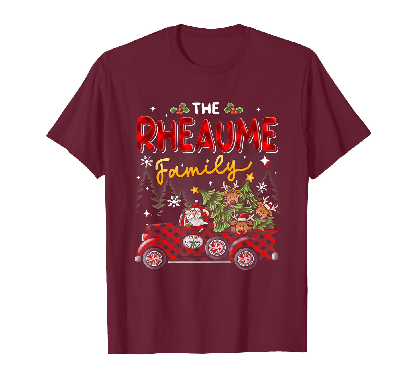 The Rheaume Family Christmas Matching Pajamas Group Gift T-Shirt