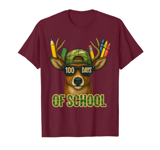 100 Days of School Deer Hunting Deer Camo Hunter T-Shirt