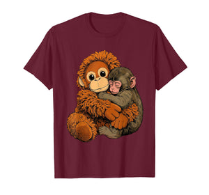 Baby Monkey Punch Mama Monkey Toy Warm Hug Cute T-Shirt